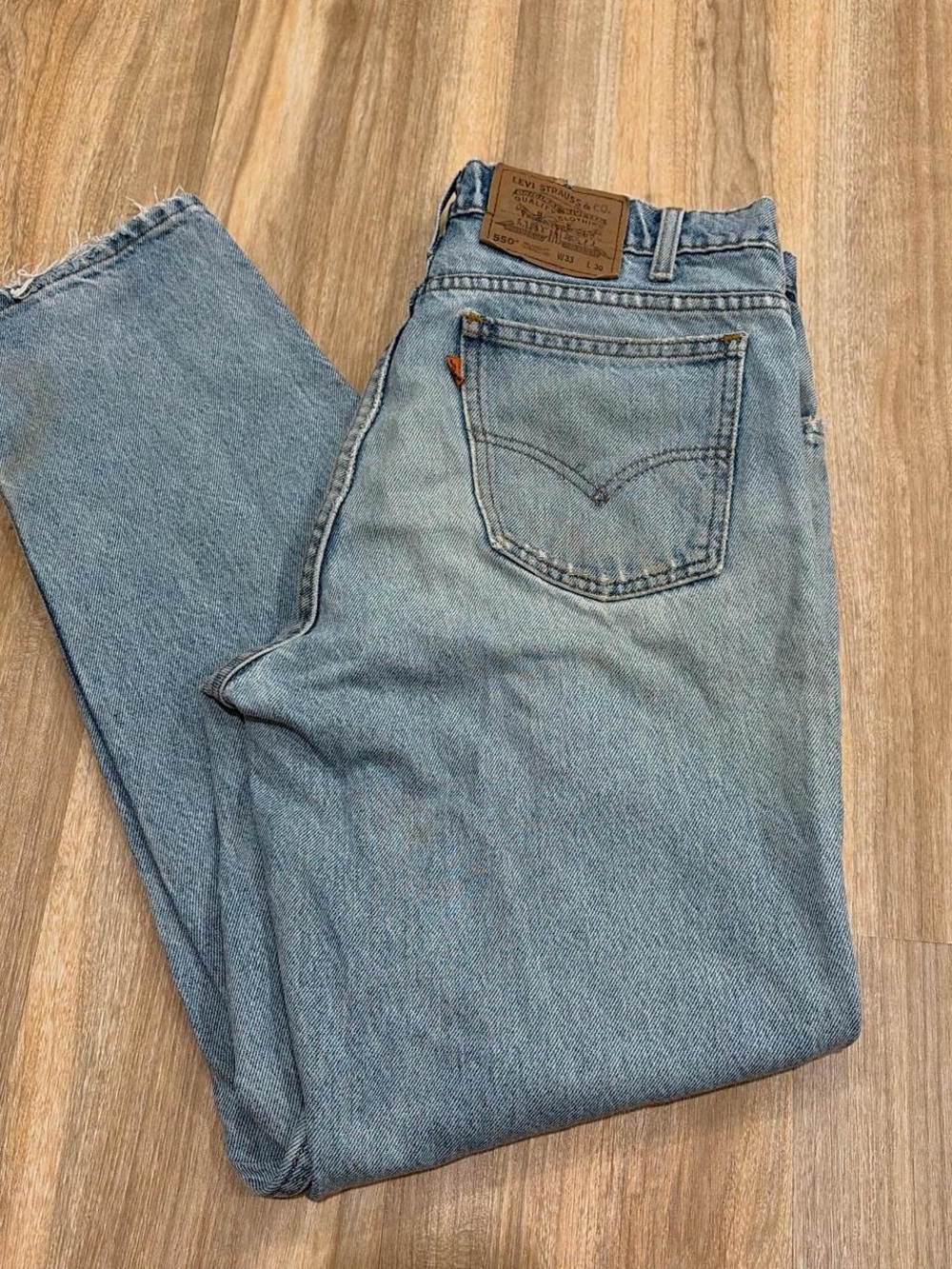 80s Levi's Light Blue Patchwork jeans.